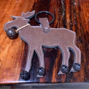 Brown Moose Ornament with Bells